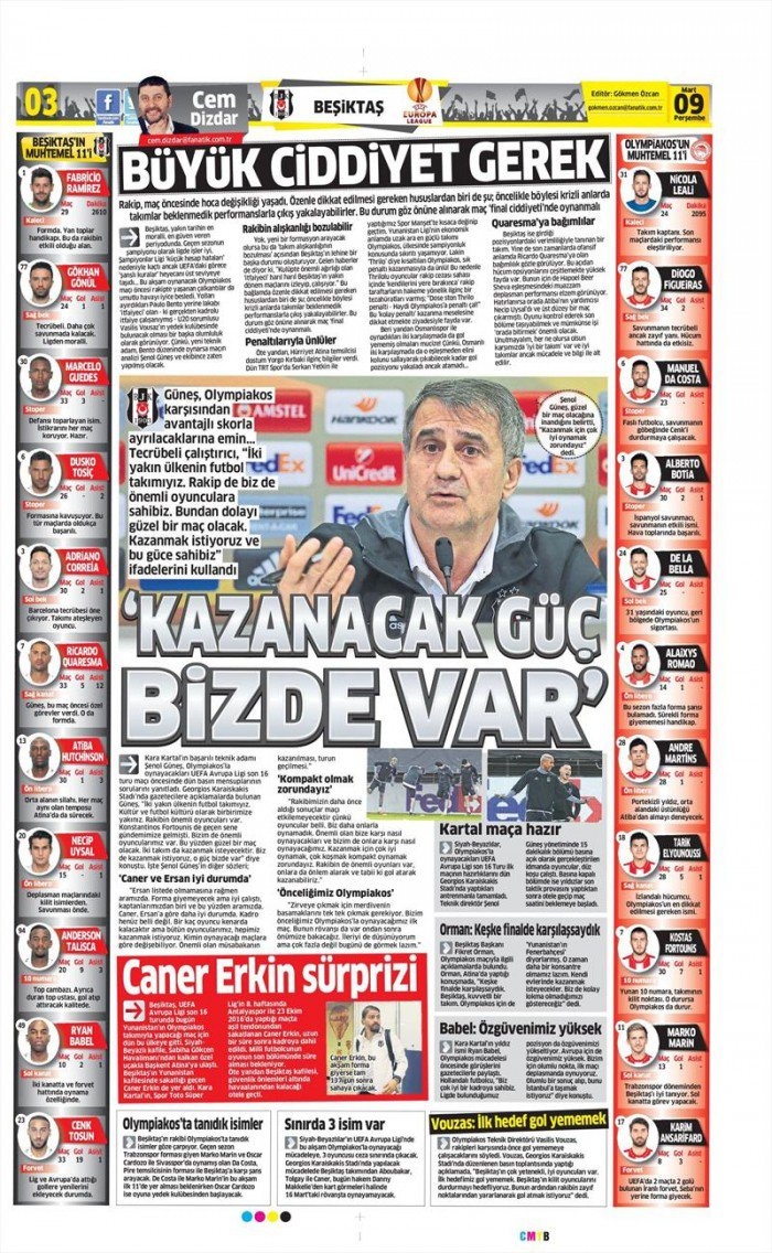 9 Mart 2017 | İşte gazetelerin Beşiktaş manşetleri - Görsel 4