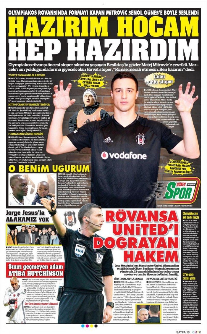 15 Mart 2017 | İşte gazetelerin Beşiktaş manşetleri - Görsel 1