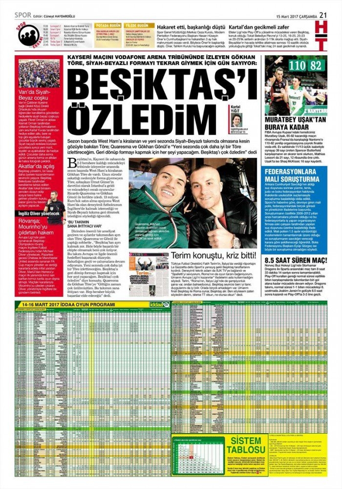 15 Mart 2017 | İşte gazetelerin Beşiktaş manşetleri - Görsel 5