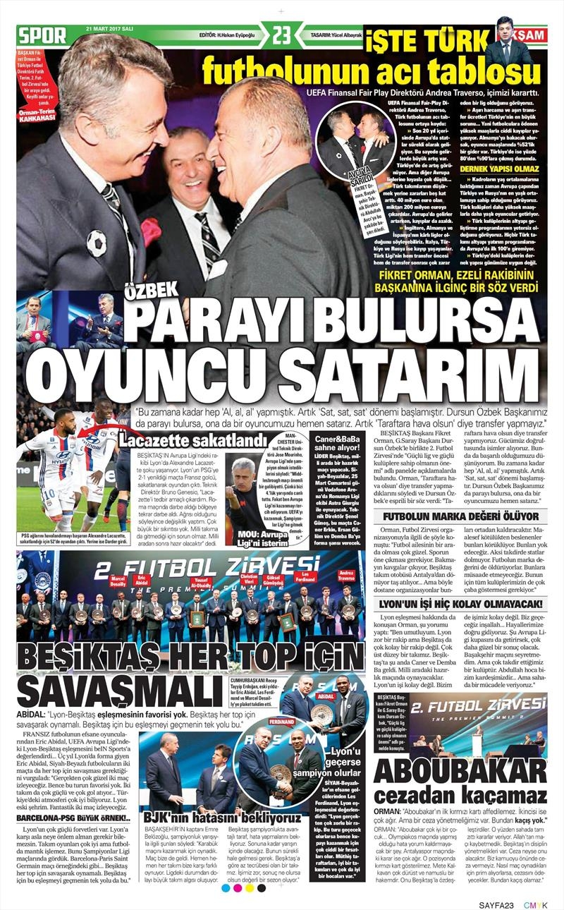 21 Mart 2017 | İşte gazetelerin Beşiktaş manşetleri - Görsel 9