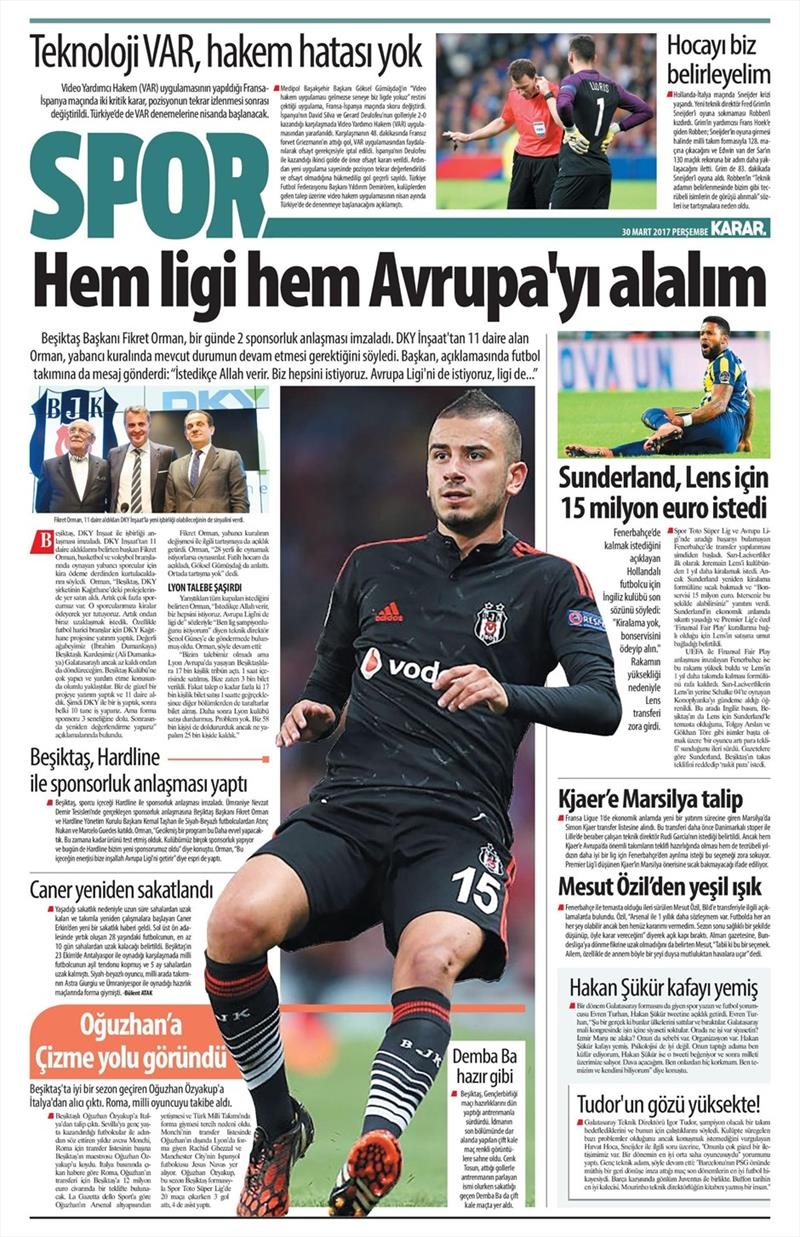 30 Mart 2017 | İşte gazetelerin Beşiktaş manşetleri - Görsel 2