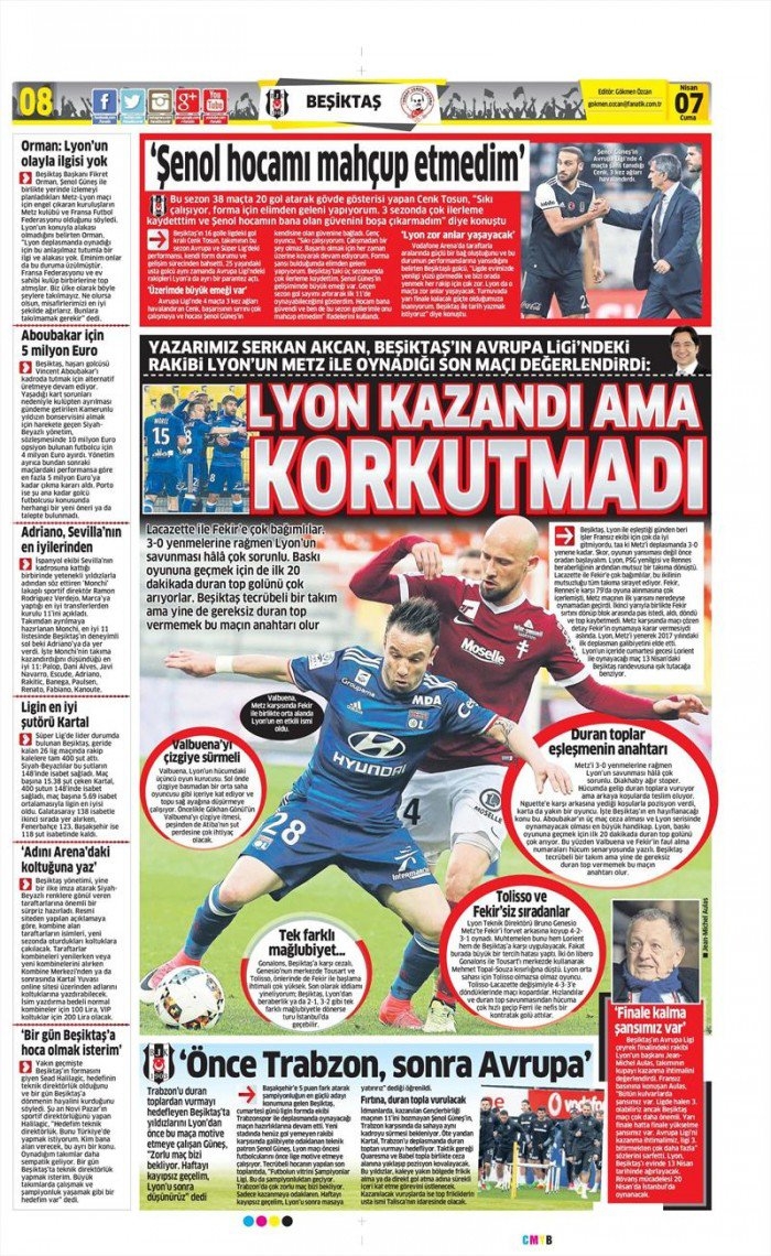 7 Nisan 2017 | İşte gazetelerin Beşiktaş manşetleri - Görsel 3