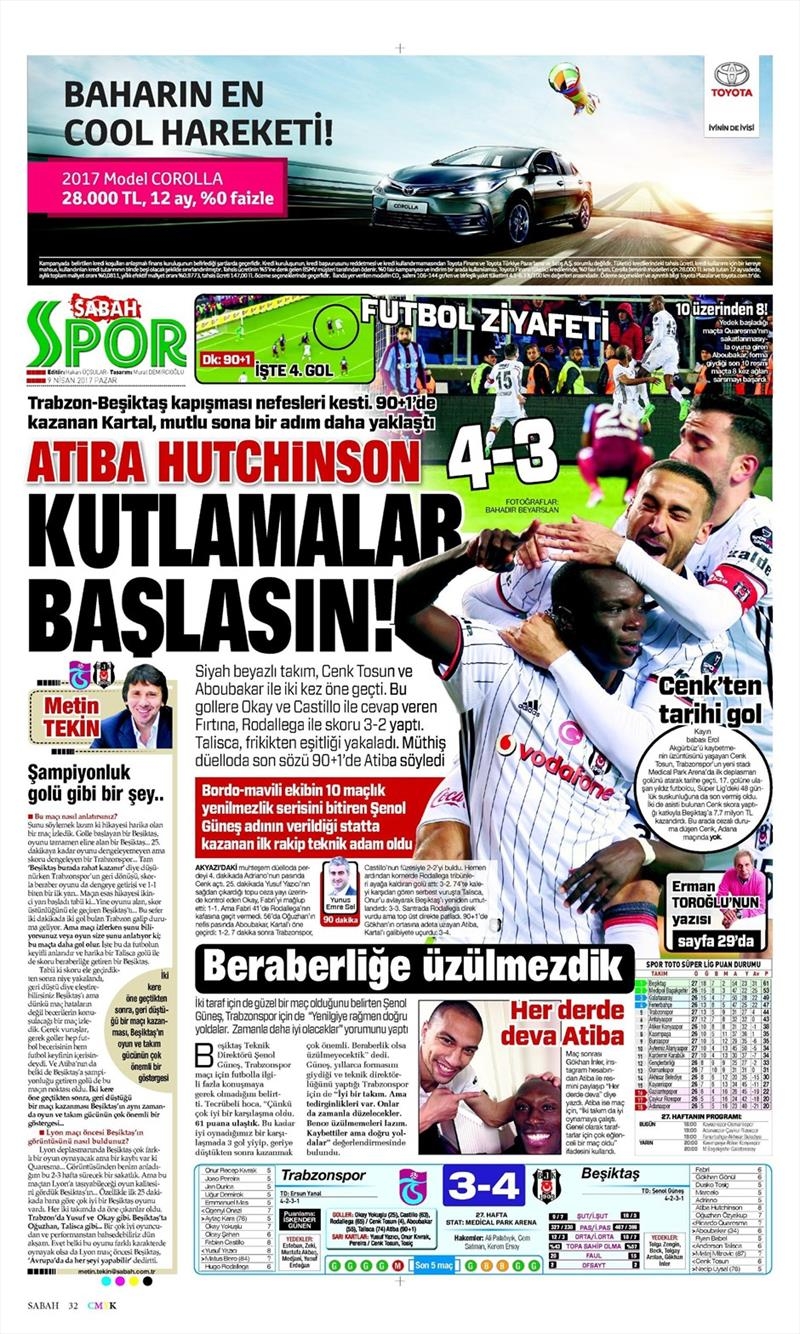 9 Nisan 2017 | İşte gazetelerin Beşiktaş manşetleri - Görsel 12