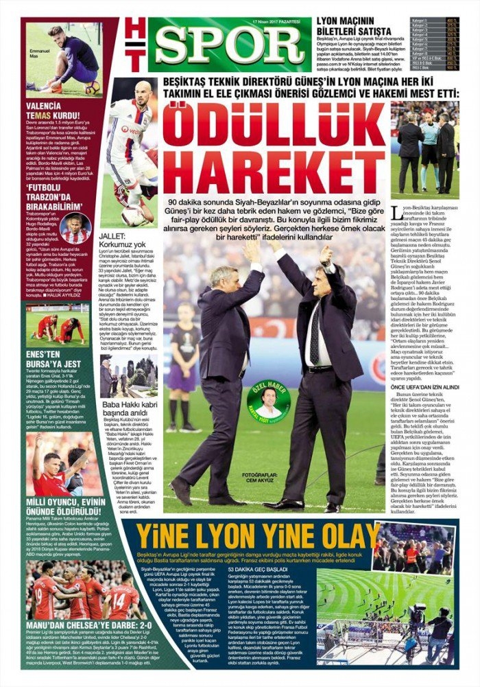 17 Nisan 2017 | İşte gazetelerin Beşiktaş manşetleri - Görsel 2