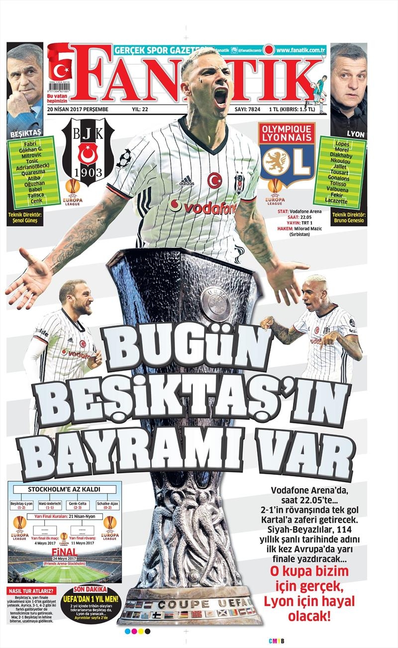 20 Nisan 2017 | İşte gazetelerin Beşiktaş manşetleri - Görsel 1