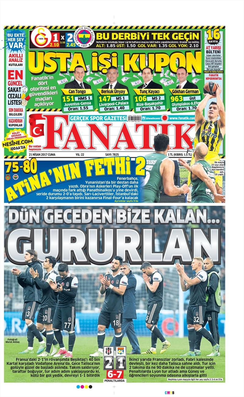21 Nisan 2017 | İşte gazetelerin Beşiktaş manşetleri - Görsel 1