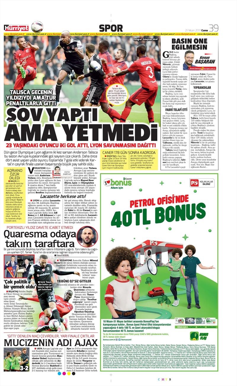 21 Nisan 2017 | İşte gazetelerin Beşiktaş manşetleri - Görsel 7