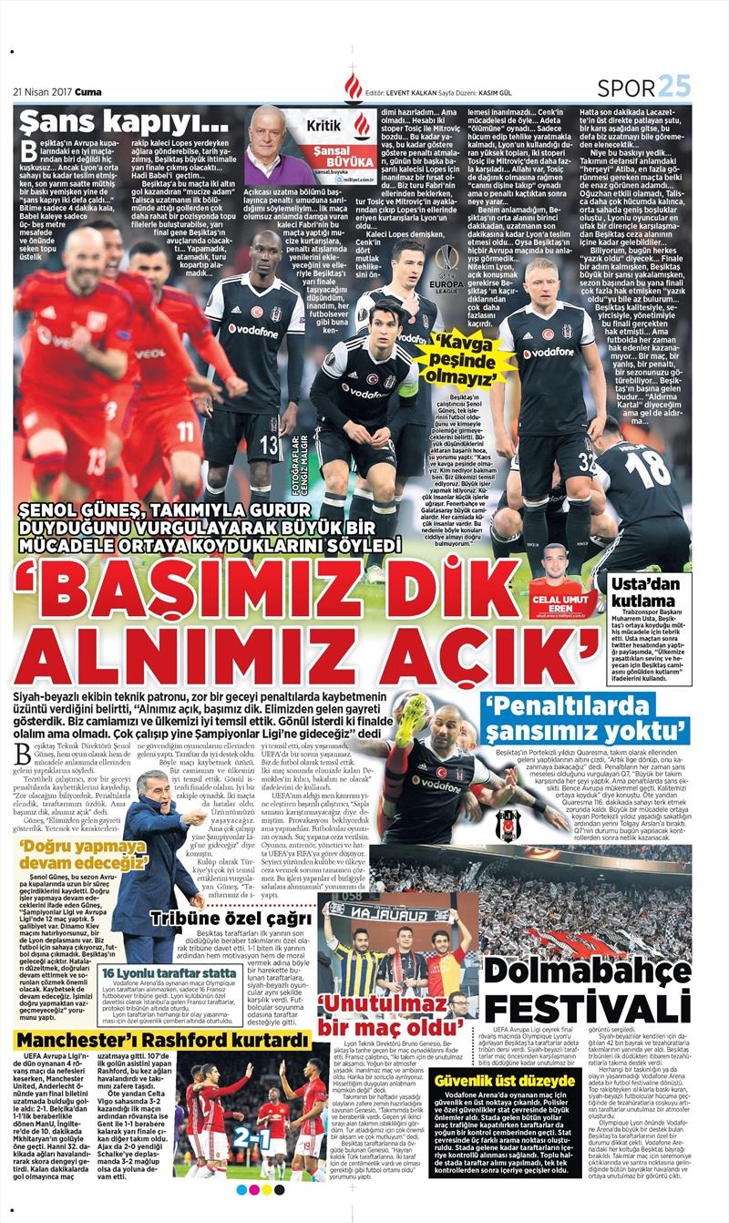 21 Nisan 2017 | İşte gazetelerin Beşiktaş manşetleri - Görsel 9