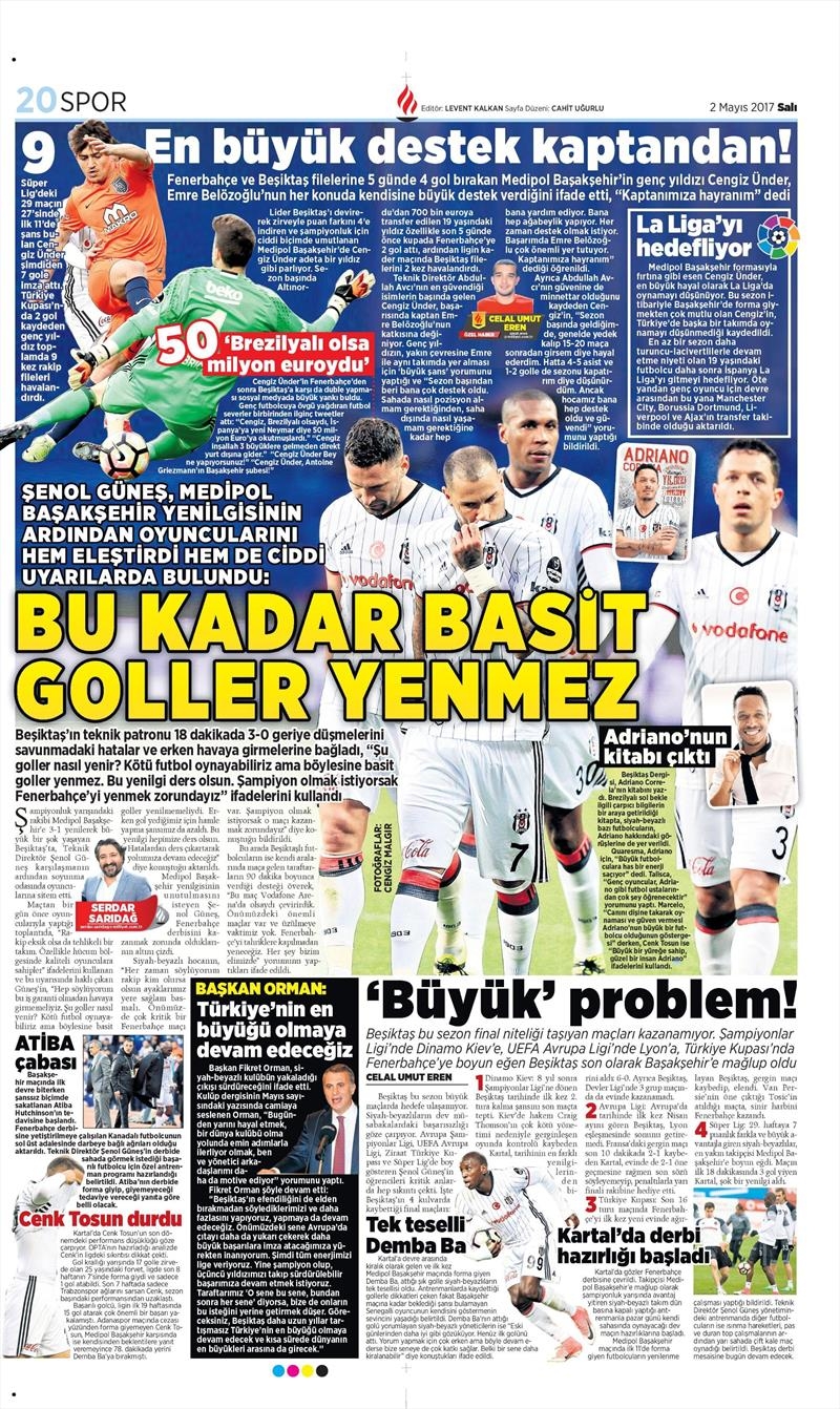 2 Mayıs 2017 | İşte gazetelerin Beşiktaş manşetleri - Görsel 5