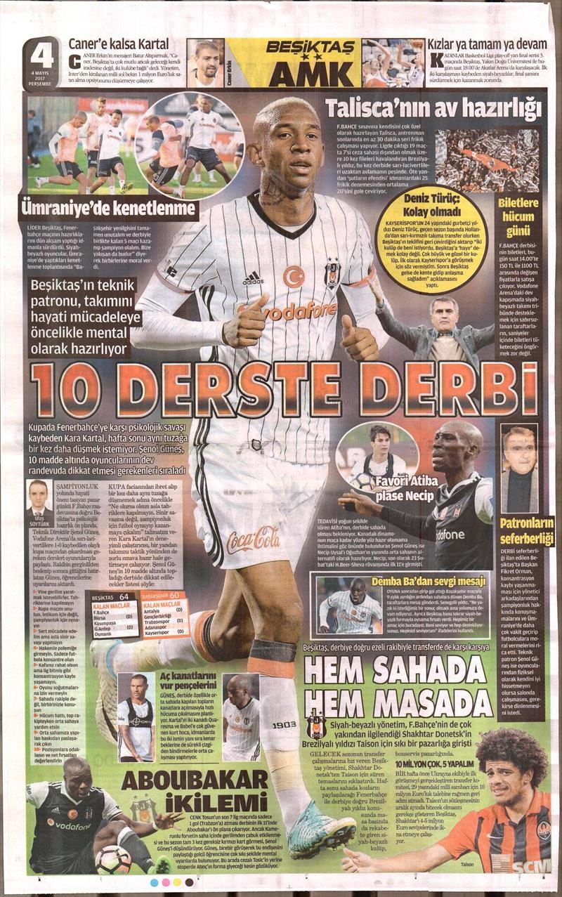 4 Mayıs 2017 | İşte gazetelerin Beşiktaş manşetleri - Görsel 2