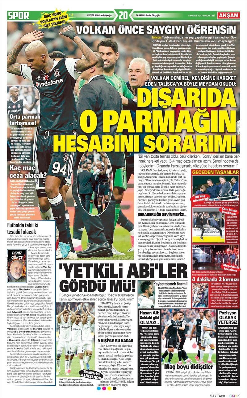 8 Mayıs 2017 | İşte gazetelerin Beşiktaş manşetleri - Görsel 1