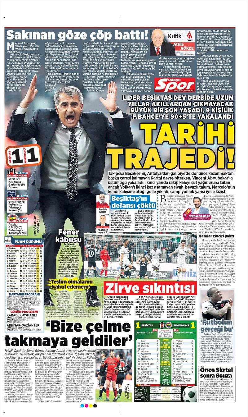 8 Mayıs 2017 | İşte gazetelerin Beşiktaş manşetleri - Görsel 15