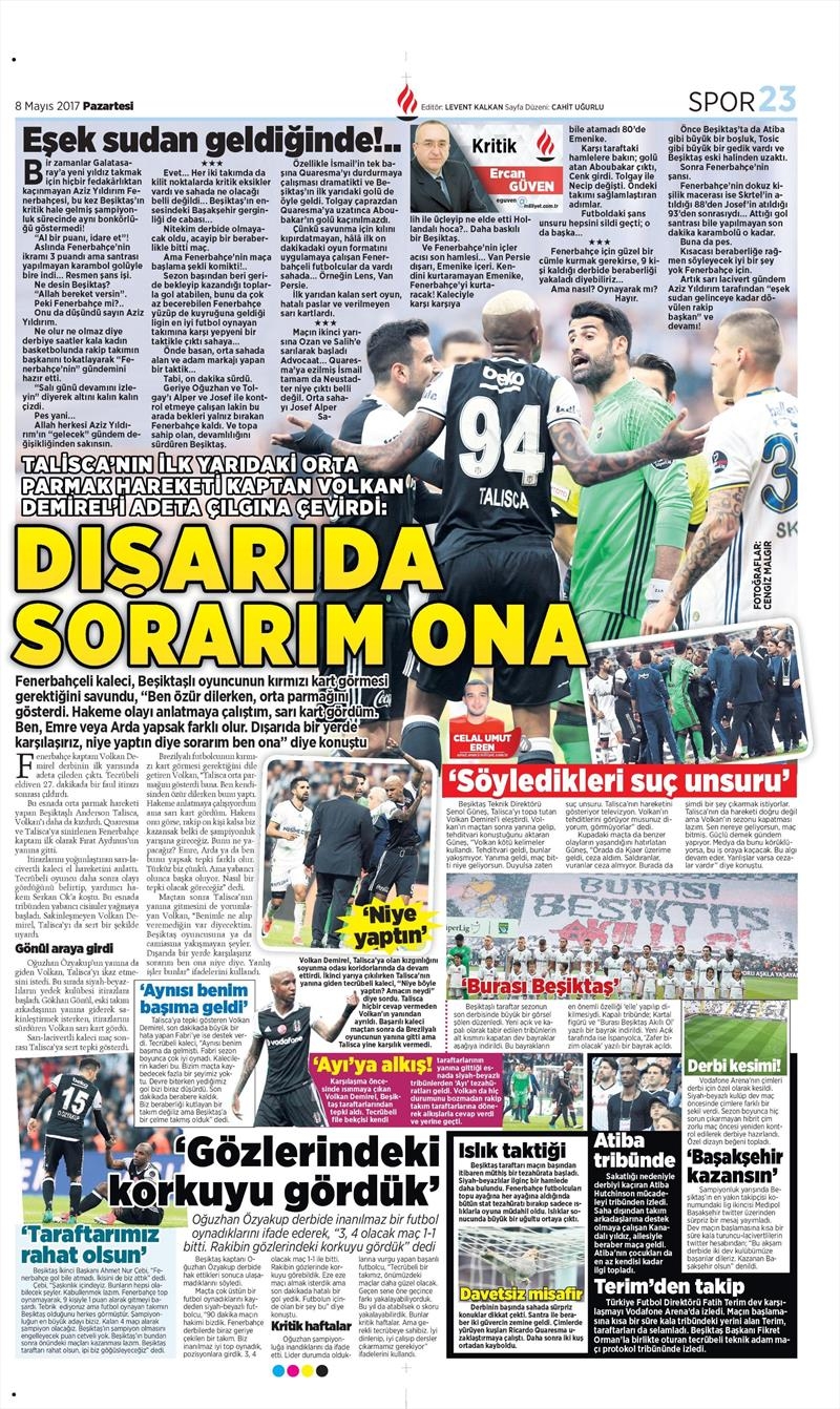 8 Mayıs 2017 | İşte gazetelerin Beşiktaş manşetleri - Görsel 18