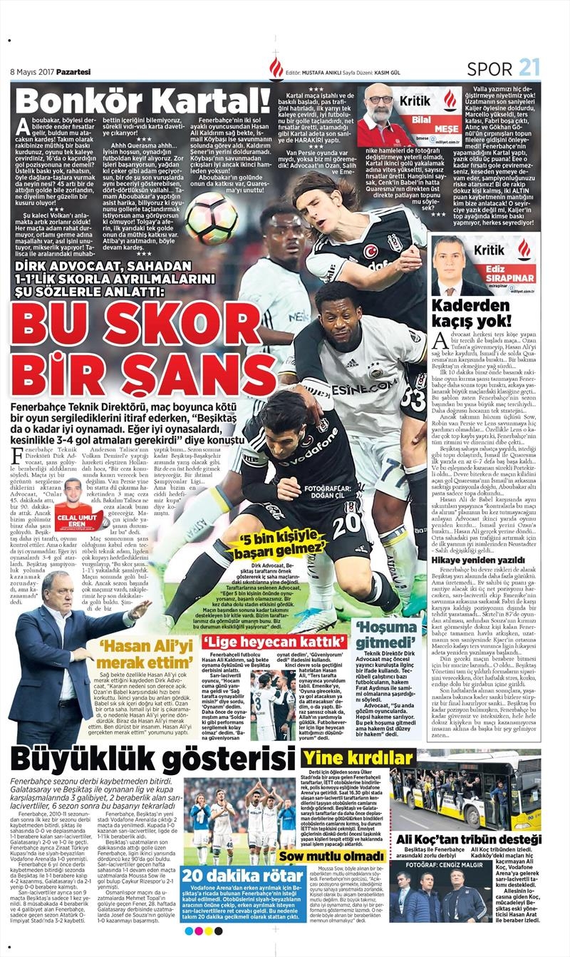 8 Mayıs 2017 | İşte gazetelerin Beşiktaş manşetleri - Görsel 22