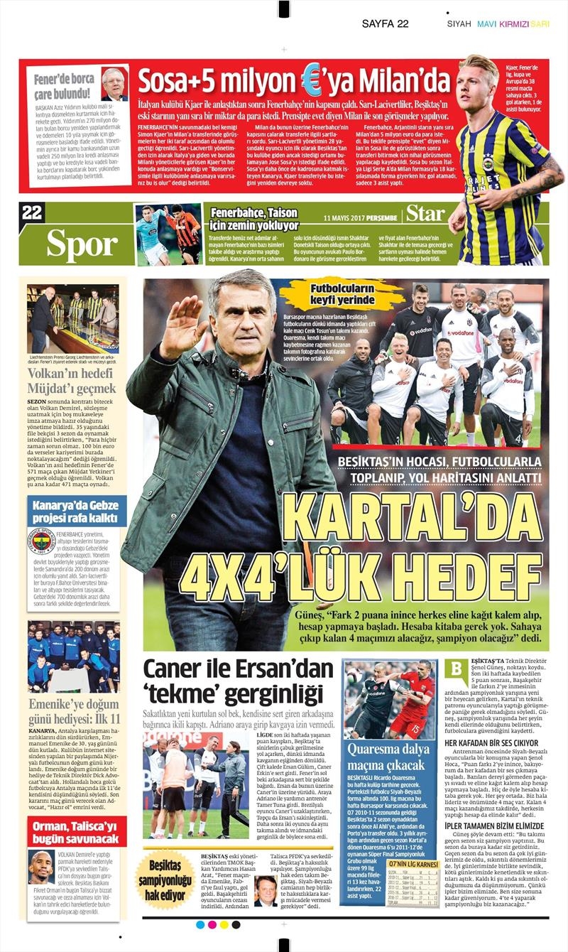11 Mayıs 2017 | İşte gazetelerin Beşiktaş manşetleri - Görsel 10