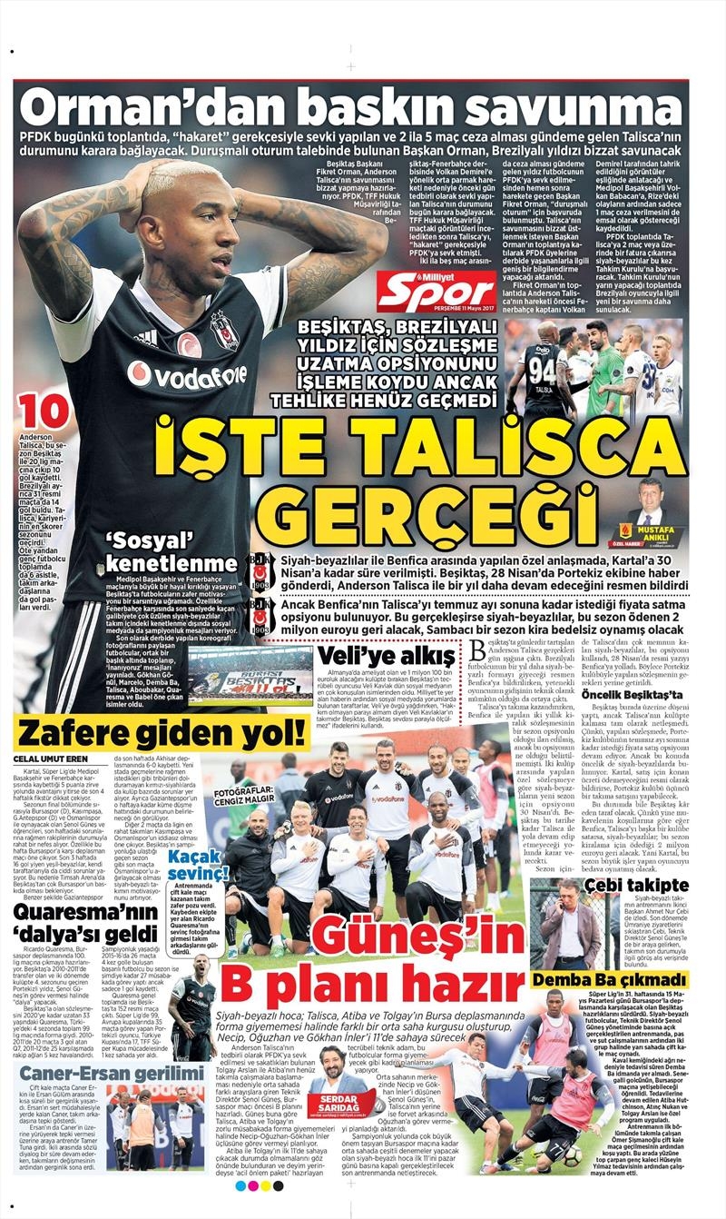11 Mayıs 2017 | İşte gazetelerin Beşiktaş manşetleri - Görsel 3