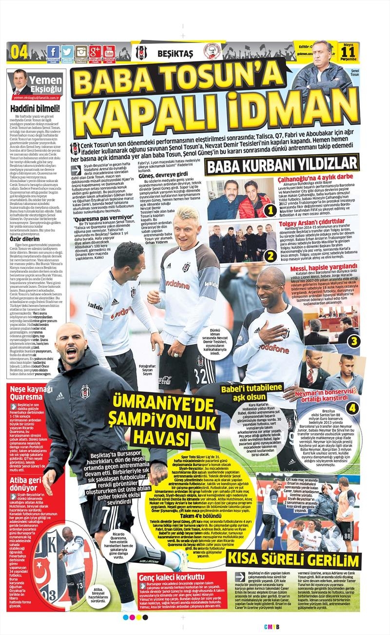 11 Mayıs 2017 | İşte gazetelerin Beşiktaş manşetleri - Görsel 6