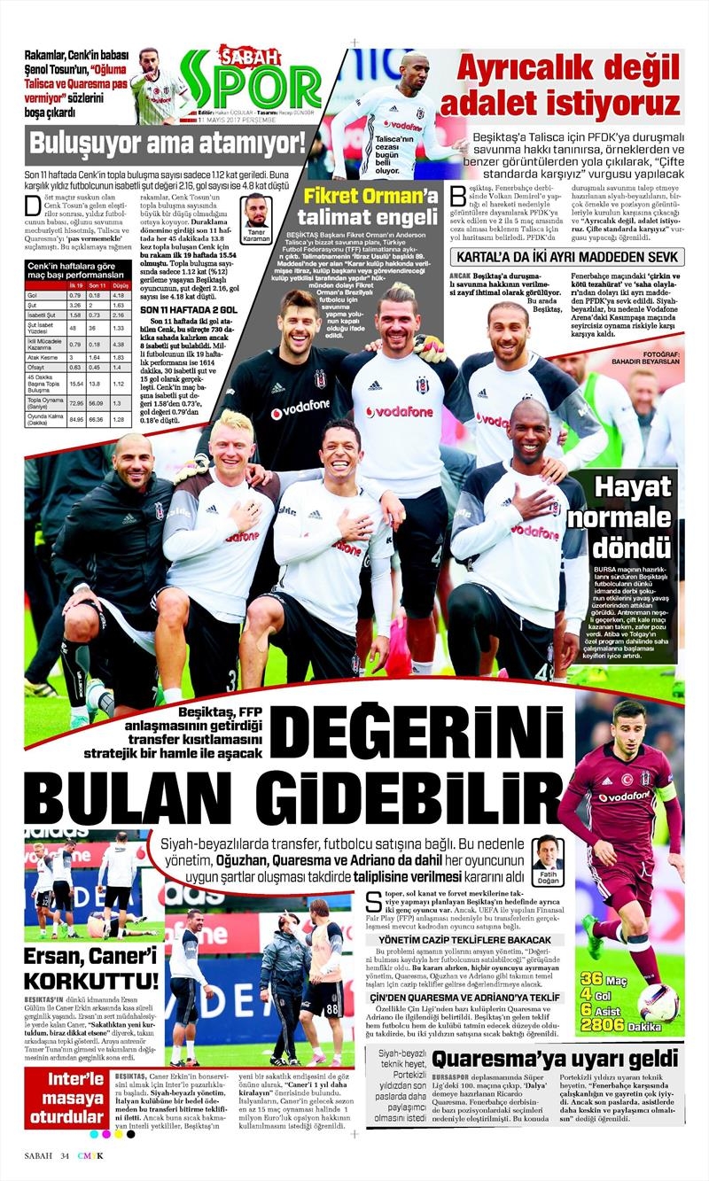 11 Mayıs 2017 | İşte gazetelerin Beşiktaş manşetleri - Görsel 9
