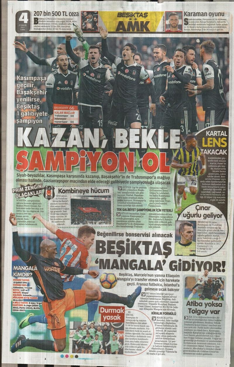 19 Mayıs 2017 | İşte gazetelerin Beşiktaş manşetleri - Görsel 4