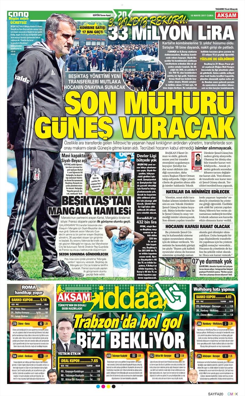 19 Mayıs 2017 | İşte gazetelerin Beşiktaş manşetleri - Görsel 7