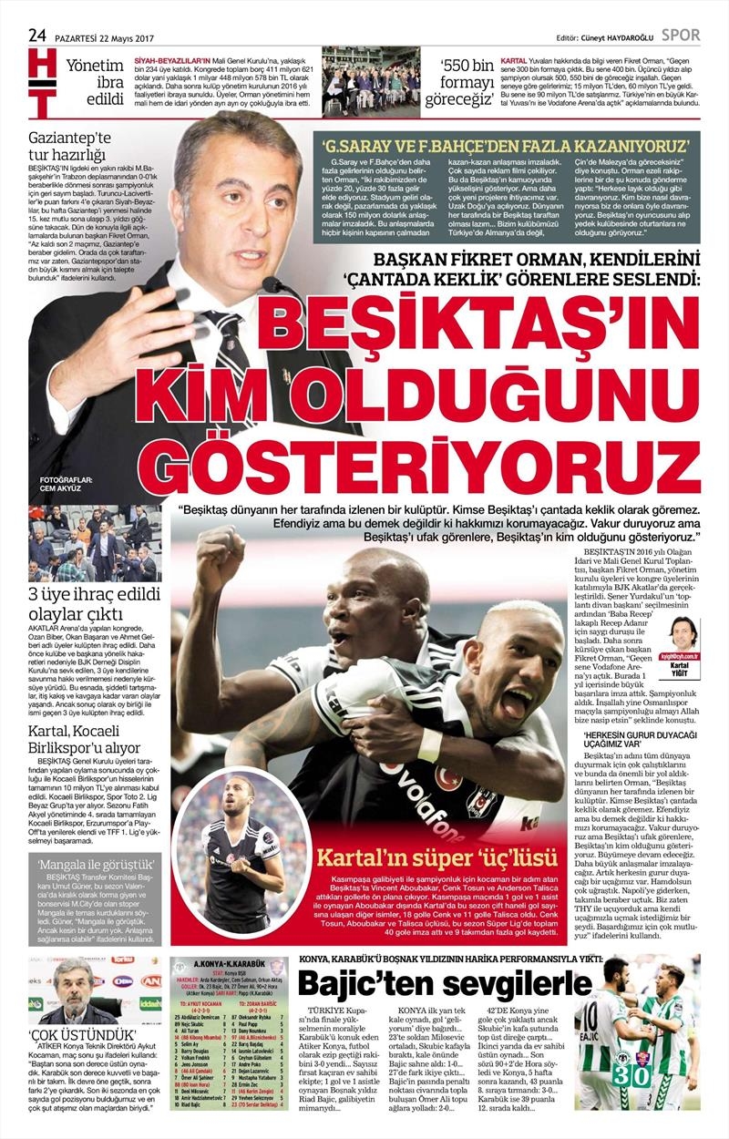 22 Mayıs 2017 | İşte gazetelerin Beşiktaş manşetleri - Görsel 7