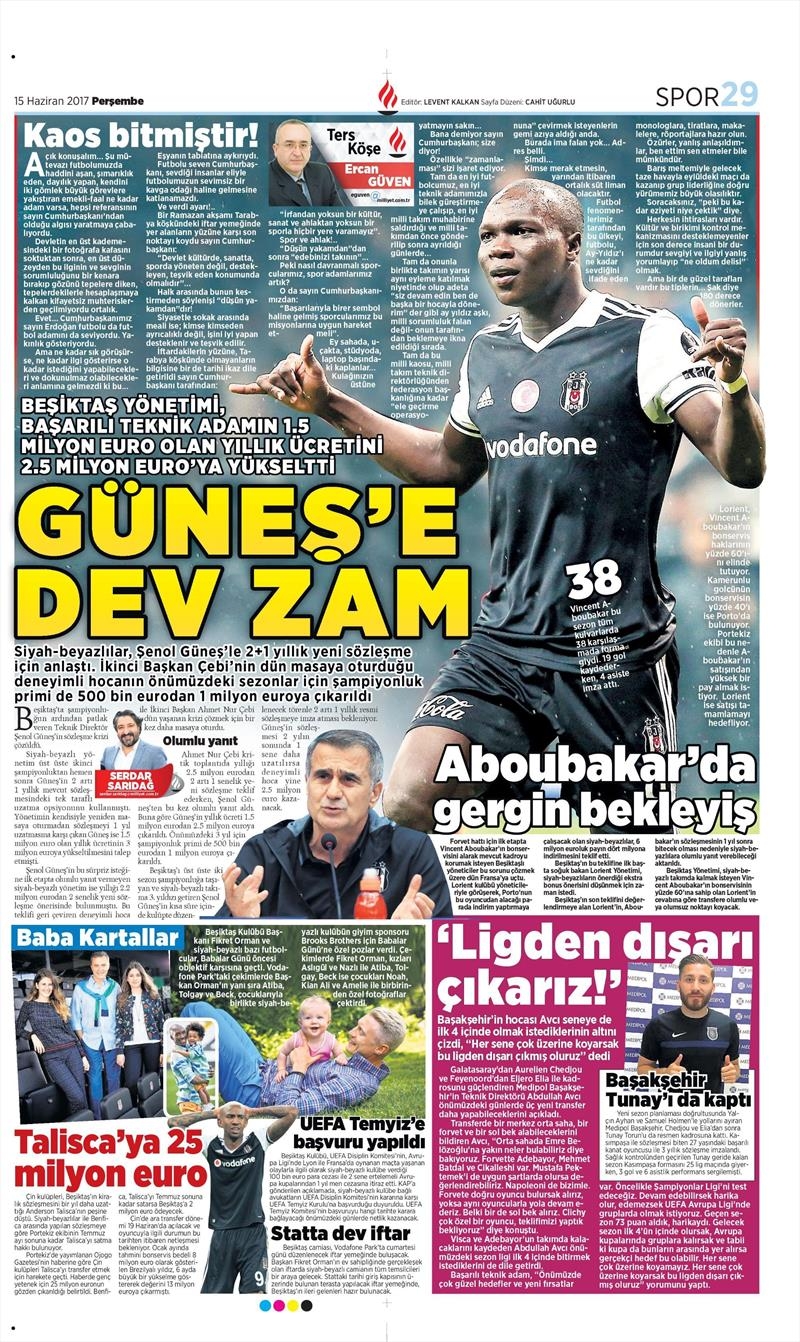 15 Haziran 2017 | İşte gazetelerin Beşiktaş manşetleri - Görsel 4