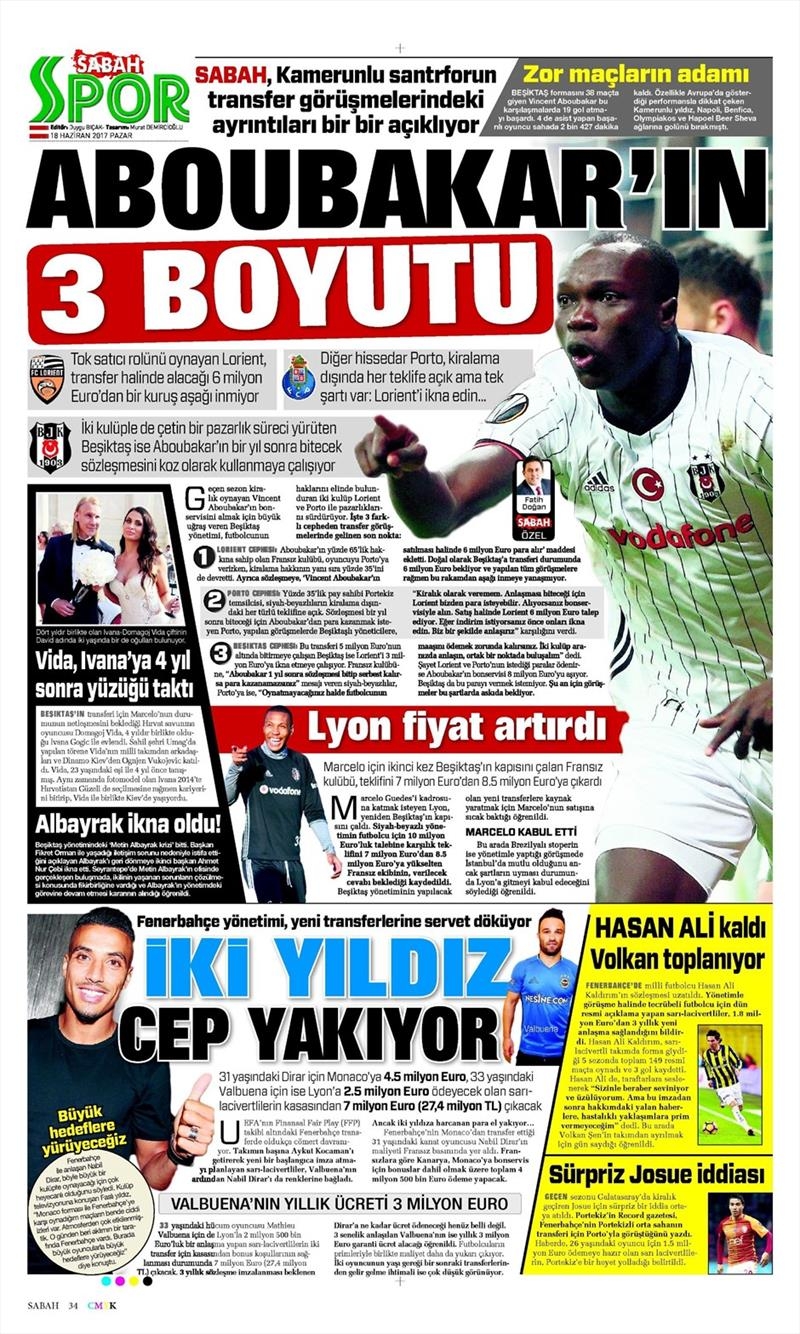 18 Haziran 2017 | İşte gazetelerin Beşiktaş manşetleri - Görsel 1