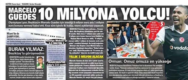 18 Haziran 2017 | İşte gazetelerin Beşiktaş manşetleri - Görsel 3