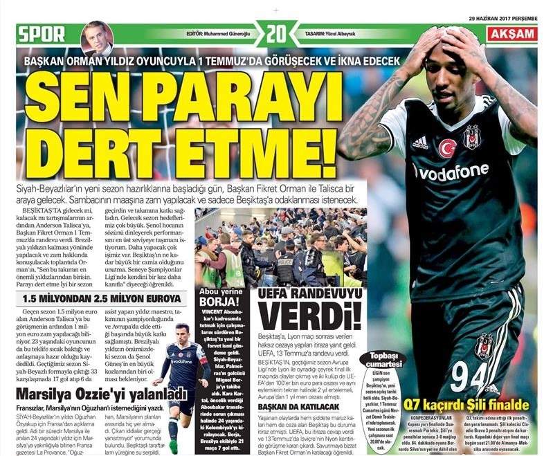 29 Haziran 2017 | İşte gazetelerin Beşiktaş manşetleri - Görsel 1