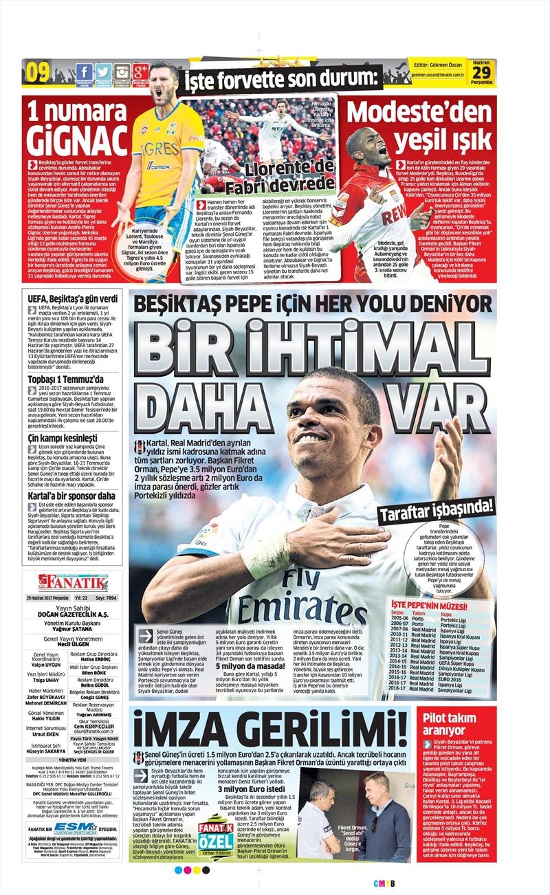 29 Haziran 2017 | İşte gazetelerin Beşiktaş manşetleri - Görsel 4