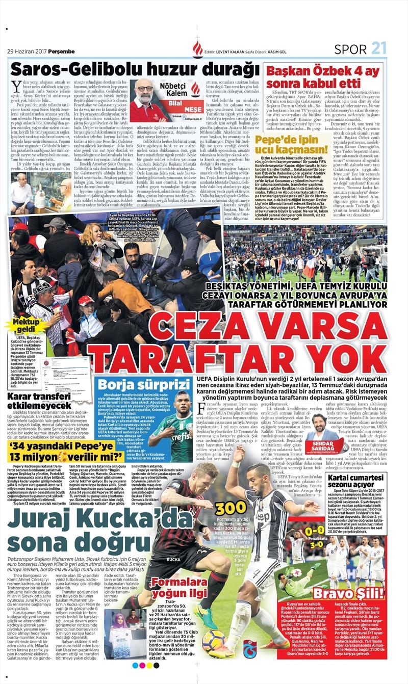 29 Haziran 2017 | İşte gazetelerin Beşiktaş manşetleri - Görsel 7