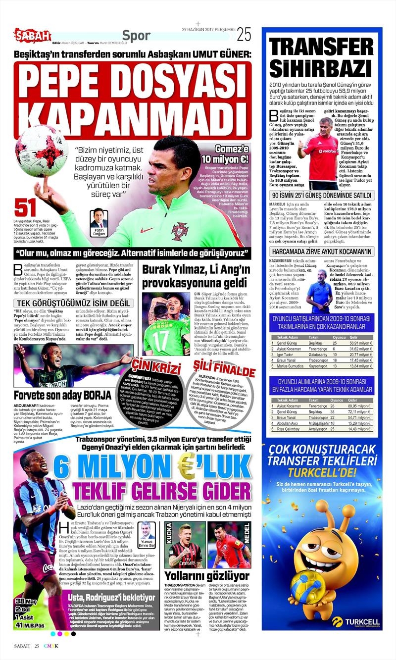 29 Haziran 2017 | İşte gazetelerin Beşiktaş manşetleri - Görsel 9