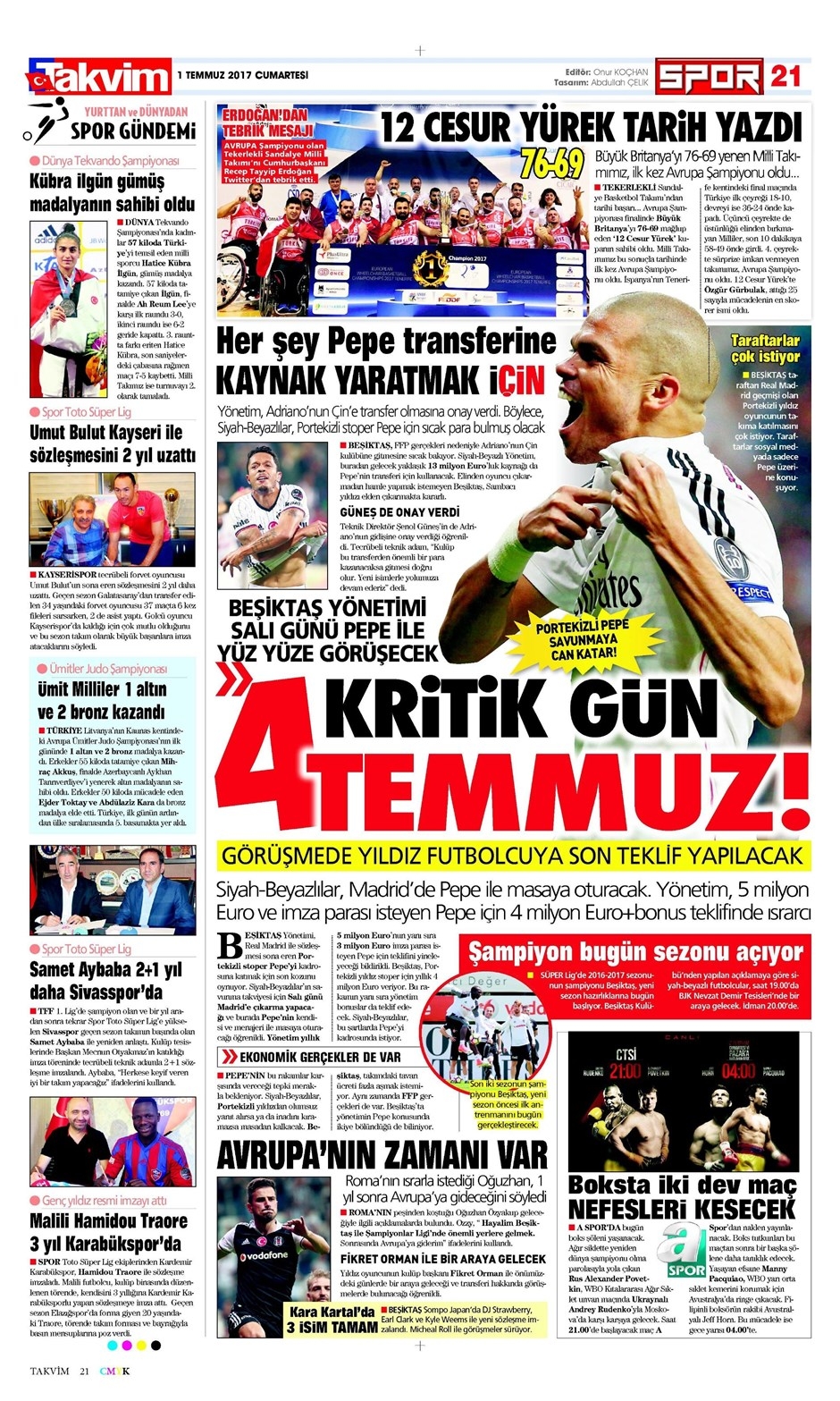 1 Temmuz 2017 | İşte gazetelerin Beşiktaş manşetleri - Görsel 3